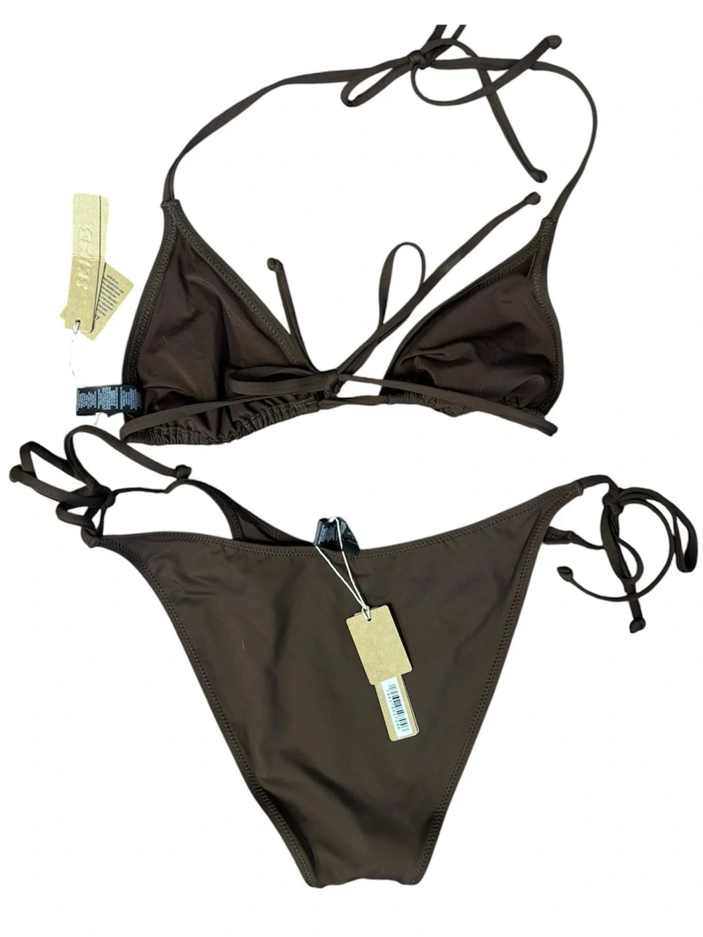 SKIMS Signature recycled cocoa Brown Two-Piece Bikini Set Size L